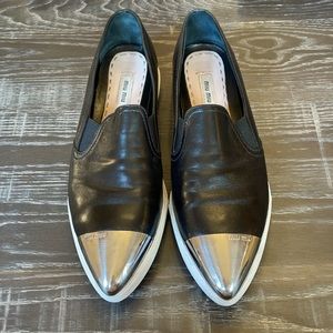 Miu Miu
Metal-Toe Leather Skate Shoes